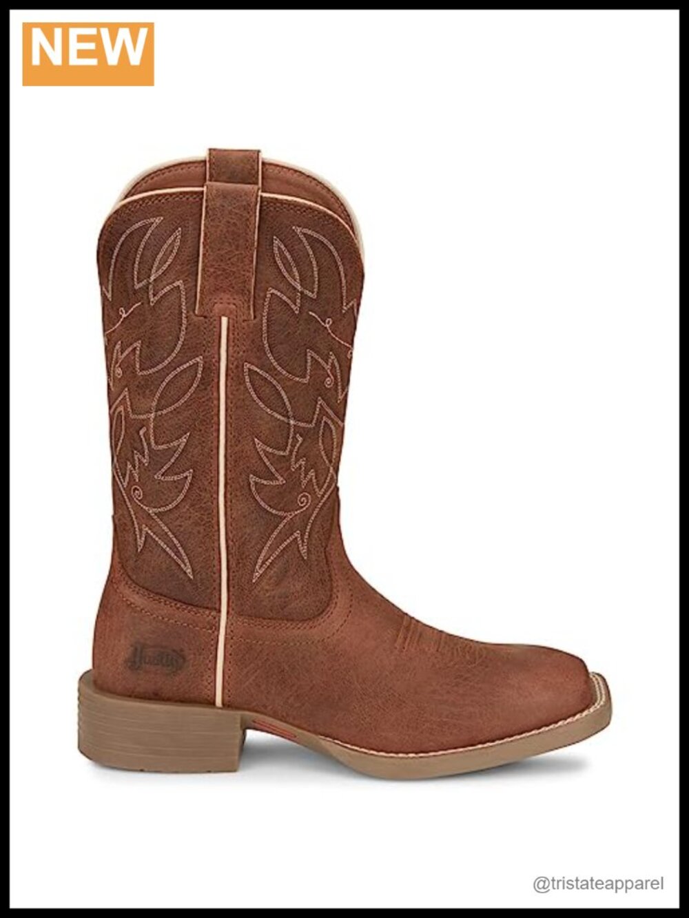 Justin Women's 11" Western Boots Full Grain Leather Wide Square Toe